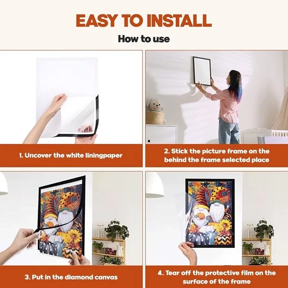 Magnetic Diamond Painting Canvas Frames 12X16in with 6PCS Transparent Hook 2Pack - Picture 8 of 8